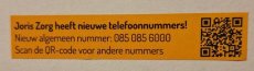 GL-Stickers Stickers nieuwe telefoonnummers Joris Zorg 75 stickers per velletje